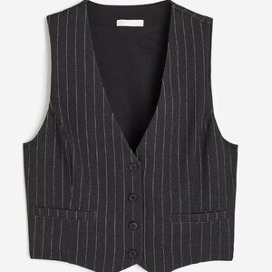 Mango Black Pinstripe Vest